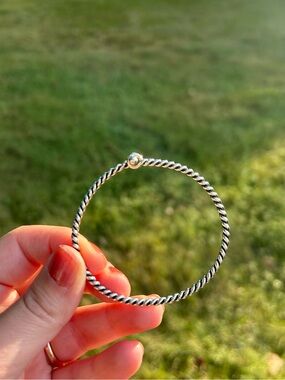 James Avery Sterling Silver Twisted Wire Hook-On Bangle Bracelet